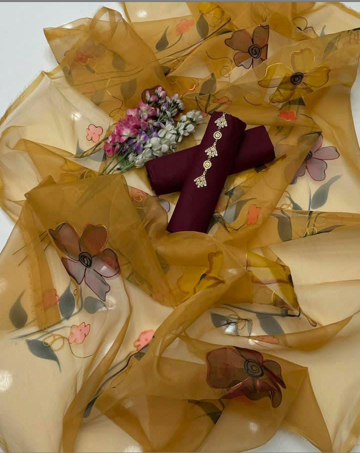 3 Pc Unstitched Katan Silk